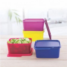 Tupperware Square Refrigerator Container Keep Tab 500ml Set of 6