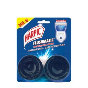 Harpic Flushmatic In-Cistern Toilet Cleaner Aquamarine Twin Pack